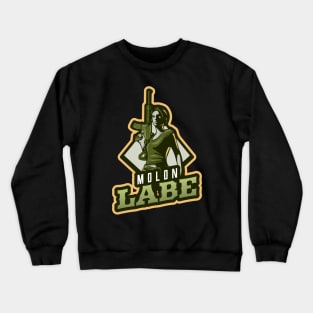 Woman With A Rifle | Molon Labe Crewneck Sweatshirt